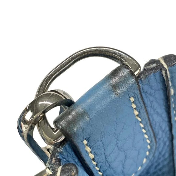 Auth HERMES Evelyne II PM - Blue Jean Taurillon Clemence Square H Shoulder Bag - Picture 14 of 16